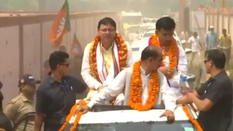 सीएम धामी ने उपचुनाव की सीट पर लगाया जोर, बनबसा से टनकपुर तक किया रोड शो
