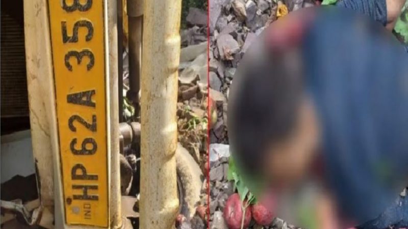 हिमाचल से सेब लेकर आ रहा वाहन खाई में गिरा, चालक की मौत