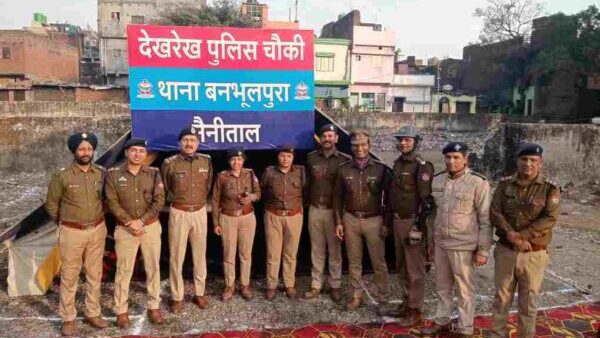 मुख्यमंत्री पुष्कर सिंह धामी की घोषणा पर 24 घण्टे में हुआ अमल, बनभूलपुरा में अतिक्रमण स्थल पर पुलिस चौकी का हुआ उद्घाटन