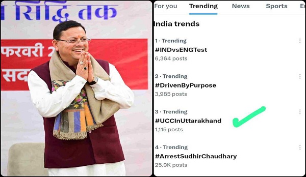 सोशल मीडिया में भी यूसीसी के ड्राफ्ट पर धामी के “मुरीद”, देवभूमि से देशभर में ट्रेंड होता रहा #UCCInUttarakhand, UCC के समर्थन में ट्वीट, शेयरिंग और ग्रफिक्स खूब हुए वॉयरल, पीएम के एक भारत-श्रेष्ठ भारत के विजन पर सीएम धामी के संकल्प की मुहर