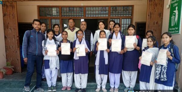 भारतीय संस्कृति ज्ञान परीक्षा में महाविद्यालय स्तर पर रिया चौधरी ने किया प्रथम स्थान प्राप्त